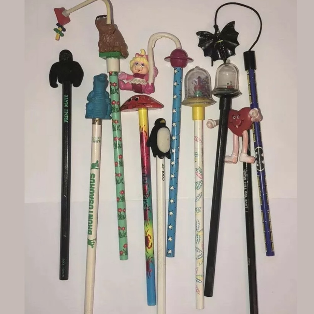 Vintage Pencil Topper Lot 80s stationary Writing